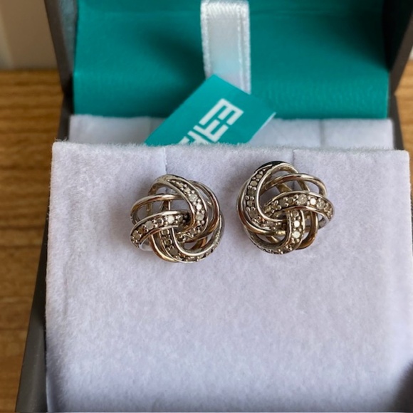 NWT Effy Sterling Silver with Micro Diamonds Earrings - Picture 2 of 4